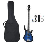 Guitare Basse Électrique De Débutants Sac Bleu Et Noir 4/4 46