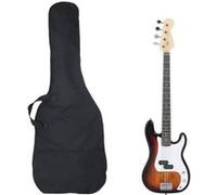 Guitare Basse Électrique De Débutants Sac Brun Et Blanc 4/4 46