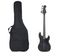 Guitare basse électrique débutant - vidaXL - Noir mat - 4/4 46"" - 119 cm - Sac en tissu oxford - Accordeur inclus