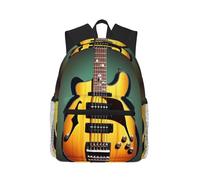 Guitare Basse Musique Impression Instruments de Musique Sac à Dos pour Femmes Hommes, Voyage Sac à Dos pour Ordinateur Portable, Sac à Dos Décontracté Sac de Voyage, Noir, Taille Unique, Noir, One