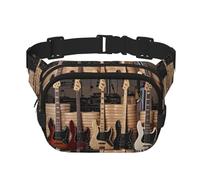 Guitare Basse Musique Instruments de Musique Unisexe Taille Réglable Carré Double Couche Ceinture Pack pour Activités de Plein Air Voyage Course Randonnée, Noir , Taille unique