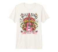 Guitare bohème chrétienne I Will Sing Praise to God Psaum 104:33 T-Shirt Haut de Gamme