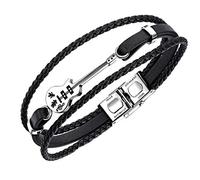 Guitare Bracelet Noir Triple Woven Bracelets En Cuir Professeur De Musique Pour Mélomane Cadeaux Bijoux Hommes Accessoires