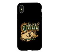 Guitare catholique St Cecilia de Rome Patron de la Musique Coque pour iPhone X/XS