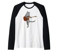 Guitare Chat Acoustique Buskers Guitariste Virtuose Cute Kitty Manche Raglan