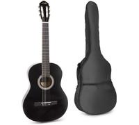 Guitare classique adulte débutant MAX SoloArt - Noir avec tuner, sac de transport, médiators et sangle