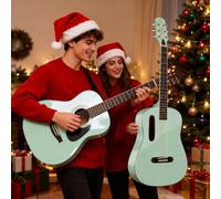 Guitare Classique Brillante Kit De Guitare Acoustique Pour Débutant Pour Débutants, Adultes Et Adolescents Avec Housse, Accordeur, Sangle, Cordes Et Médiators(Green)