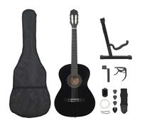 Guitare classique débutant - vidaXL - Noir - 4/4 39"" - Tilleul massif - Sac de guitare inclus - Sangle de guitare