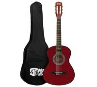 Guitare classique MA-CG08 de taille 1/2 et de couleur rouge de la marque Mad About avec étui de transport, sangle, médiator et cordes de rechange