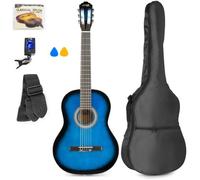 Guitare classique MAX SoloArt - Bleu - Cordes en nylon - Pour adulte débutant