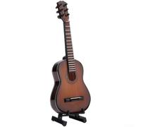 Guitare classique miniature en bois avec support - 15 cm - Réplique décorative réaliste pour les amateurs de musique, la maison, le bureau ou le studio (café)