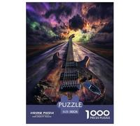 Guitare Cool pour Adultes Puzzles 1000 Pièces Musique Décoration Jeu De Défi Familial Jeux Éducatifs Cadeaux d'anniversaire pour Noël Tueur Ennuyeux 38x26cm/1000pcs