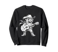 Guitare de cowboy rustique avec carlin et musique country occidentale Sweatshirt