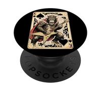 Guitare de Guitare Singe en métal Lourd King of Spades PopSockets PopGrip Adhésif