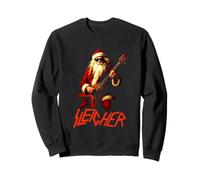 Guitare de Noël Amusante Rock n Roll Père Noël pour Les Amateurs de Musique Sweatshirt