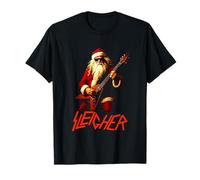 Guitare de Noël Amusante Rock n Roll Père Noël pour Les Amateurs de Musique T-Shirt