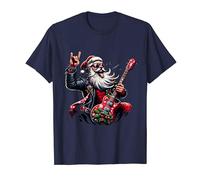 Guitare de Noël Rock N Roll Santa Musique Cool Funny Xmas T-Shirt