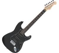 Rocktile Pro ST60-BK Guitare Électrique Tout Noir - Corps Acajou, Humbucker & Single-Coil Pickups, incl. Câble Guitare, Levier Tremolo & Clé Allen - Idéal pour Débutants et Confirmés