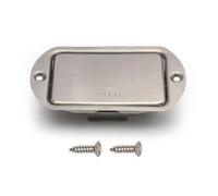 Guitare électrique 9 V - Couvercle de boîtier de batterie pour basse - En acier inoxydable - 78 x 45 mm - Argenté