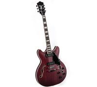 Guitare Électrique À Corps Semi Creux À 6 Cordes Avec Touche En Palissandre Finition Mate Beau Ton