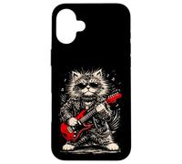 Guitare électrique Chat Metal Music Rocker Coque pour iPhone 16 Plus