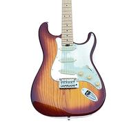 Guitare électrique de couleur personnalisée, corps en bois frêne massif, touche érable, PickGuard blanc