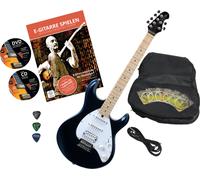 Guitare Electrique E-Guitare 22 Frettes Tremolo Humbucker Bleu Métallique Housse