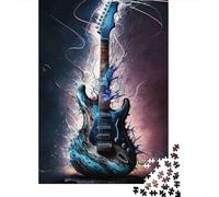 Guitare Electrique Effet Lumineux Puzzle 1000 Pièces Papier pour Adultes Relaxation Décoration Cadeau 52x38cm/1000pcs