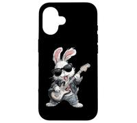 Guitare électrique en métal Lourd, Guitariste, Bassin, Lapin de Pâques Coque pour iPhone 16