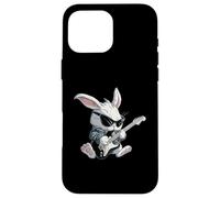 Guitare électrique en métal Lourd, Guitariste, Bassin, Lapin de Pâques Coque pour iPhone 16 Pro Max