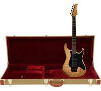 Guitare électrique étui rigide rectangulaire en bois étui de transport jaune