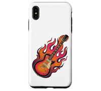 Guitare électrique flamboyante Rock Music Guitarist Coque pour iPhone XS Max