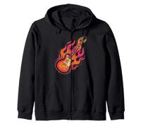 Guitare électrique flamboyante Rock Music Guitarist Sweat à Capuche