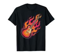 Guitare électrique flamboyante Rock Music Guitarist T-Shirt