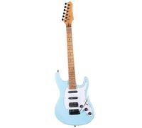 Guitare Électrique Guitare Électrique Jazz Manche En Érable 22 Frettes Micro Humbucker Performance Professionnelle(Type 7 Blue)