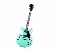Guitare Électrique Guitare Électrique Semi Hollow Body Avec Manche En Érable Vert Et Ouïes Forme De F Micros Humbucker
