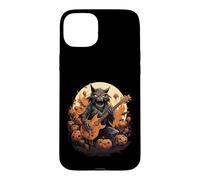 Guitare électrique Halloween Monster Cat Rock Music Coque pour iPhone 15 Plus