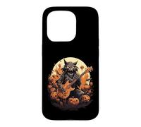 Guitare électrique Halloween Monster Cat Rock Music Coque pour iPhone 15 Pro