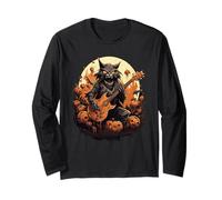 Guitare électrique Halloween Monster Cat Rock Music Manche Longue