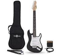 Guitare Électrique LA 3/4 Noire, Pack Mini Ampli de Guitare Noir