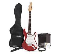 Guitare Électrique LA 3/4 + Pack Ampli Wine Red | Pour Jeunes Joueurs, Design Confortable et Facile à Prendre en Main, Ampli Portable avec Sortie Casque, Housse Incluse