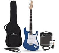 Guitare Électrique LA, Bleu, Ampli de Guitare 10 W & Pack d'Accessoires Bleu