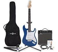 Guitare Électrique LA, Bleu, Ampli de Guitare 15 W & Pack Complet d'Accessoires Bleu