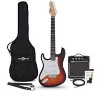 Guitare Électrique LA Gaucher, Sunburst, Ampli de Guitare 10 W & Pack d'Accessoires Sunburst