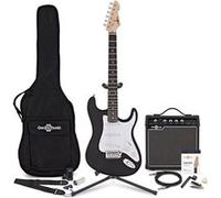 Guitare Électrique LA, Noir, Ampli de Guitare 15 W & Pack Complet d'Accessoires Noir
