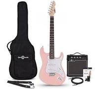 Guitare Électrique LA, Rose, Ampli de Guitare 10 W & Pack d'Accessoires Rose