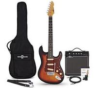 Guitare Électrique LA Select par Gear4music, Sunburst, Ampli Guitare de 15 W & Pack d'Accessoires