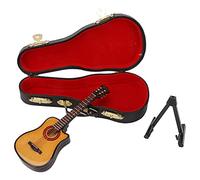 Guitare électrique Miniature, Mini Instrument de Musique, réplique de Guitare électrique, modèle de Figurines de Collection avec Support et étui (13cm Cutaway Guitar)