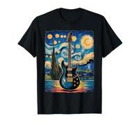 Guitare électrique Nuit étoilée - La musique rock rencontre Van Gogh T-Shirt