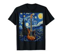 Guitare électrique Nuit étoilée Van Gogh Art impressionniste T-Shirt